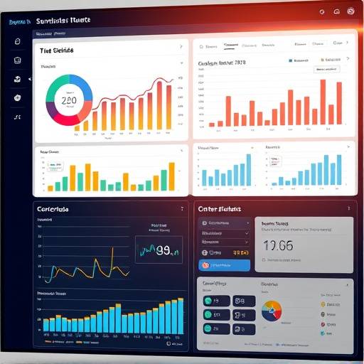 Data visualization dashboard showing graphs and charts presenting key performance indicators